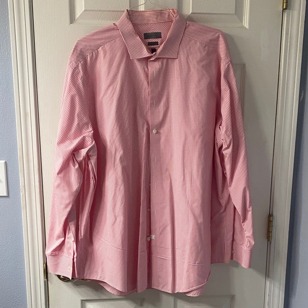 Calvin Klein Men's Slim Fit pink Striped Shirt